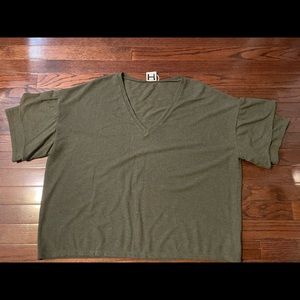 Tiered Ruffle Sleeve Vneck Sweater Tee